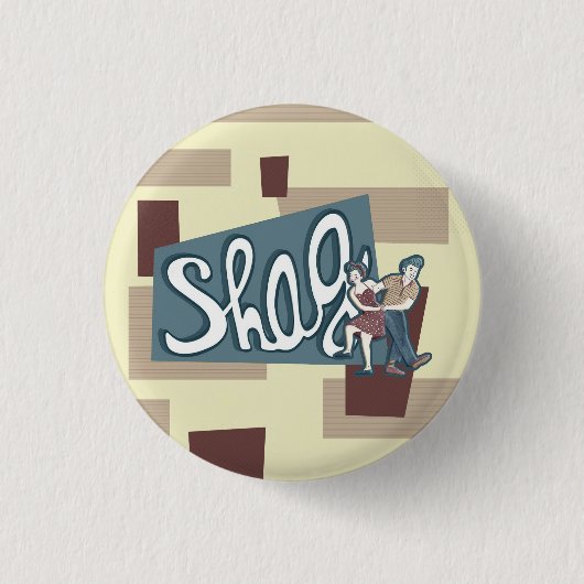 Collegiate Shag Badge Ronde Button 3,2 Cm (Voorkant)
