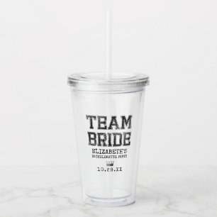 Collegiate Team Bride Bachelorette Party Acryl Drinkbeker