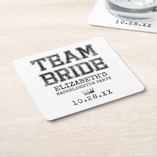 Collegiate Team Bride Bachelorette Party Kartonnen Onderzetters (Schuin)