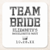 Collegiate Team Bride Bachelorette Party Kartonnen Onderzetters (Voorkant)