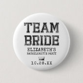 Collegiate Team Bride Bachelorette Party Ronde Button 5,7 Cm (Voorkant)