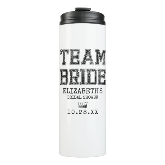 Collegiate Team Bride Vrijgezellenfeest Thermosbeker (Voorkant)