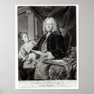 Colley Cibber 1758, gegraveerd door Edward Fisher Poster