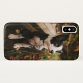 Collie aan de Zwarte en Witte Grens op Park Bench Case-Mate iPhone Case (Achterkant (horizontaal))