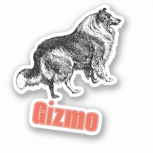 Collie aangepaste hondennamen sticker (Voorkant)