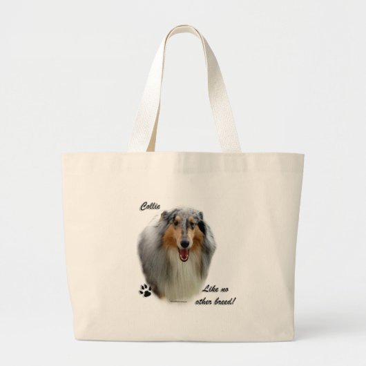 Collie als geen ander ras grote tote bag (Voorkant)