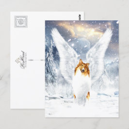 Collie Angel in het sneeuwlandschap Briefkaart