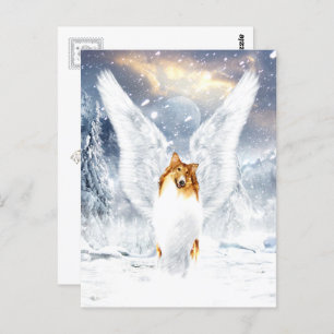 Collie Angel in het sneeuwlandschap Briefkaart