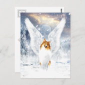 Collie Angel in het sneeuwlandschap Briefkaart (Voorkant / Achterkant)
