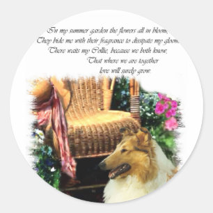 Collie Art Gifts Rough Sable Ronde Sticker