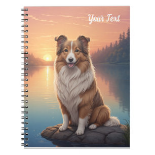 Collie bij het meer notitieboek