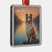 Collie bij Lake Metalen Ornament (Rechts)