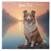 Collie bij Lake Tegeltje (Voorkant)