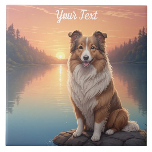 Collie bij Lake Tegeltje (Voorkant)