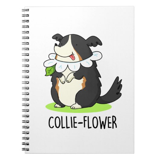 Collie-bloem Grappige Border Collie Hond Spelling Notitieboek (Voorkant)