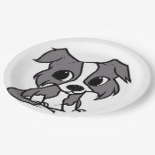 collie blue en white cartoon papieren bordje (Gekanteld)
