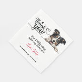 Collie bruiloft dank u servet (Hoek)