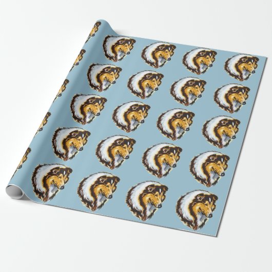 collie cadeaupapier (Uitgerold)