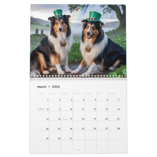 Collie Calendar Kalender (Mar 2026)