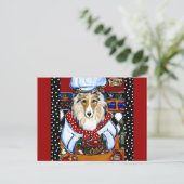 Collie Chef Briefkaart (Staand voorkant)
