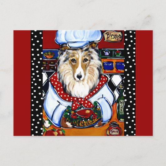 Collie Chef Briefkaart (Voorkant)