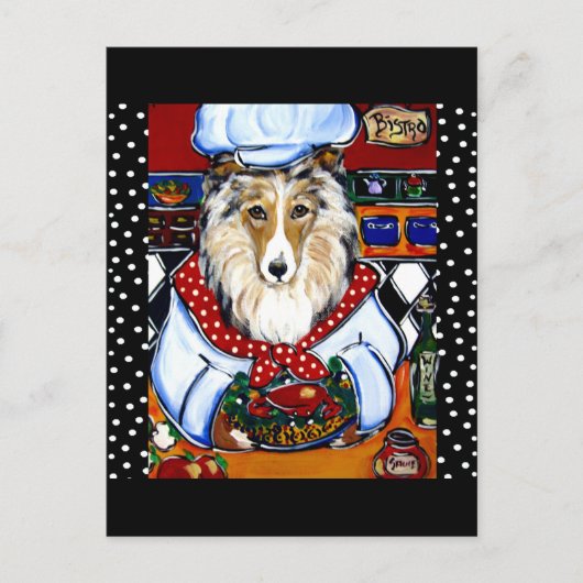 Collie Chef Briefkaart (Voorkant)