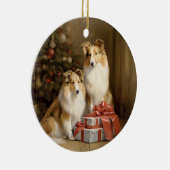 Collie Christmas Keramisch Ornament (Rechts)