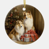  Collie Christmas Keramisch Ornament (Voorkant)