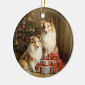 Collie Christmas Keramisch Ornament (Links)