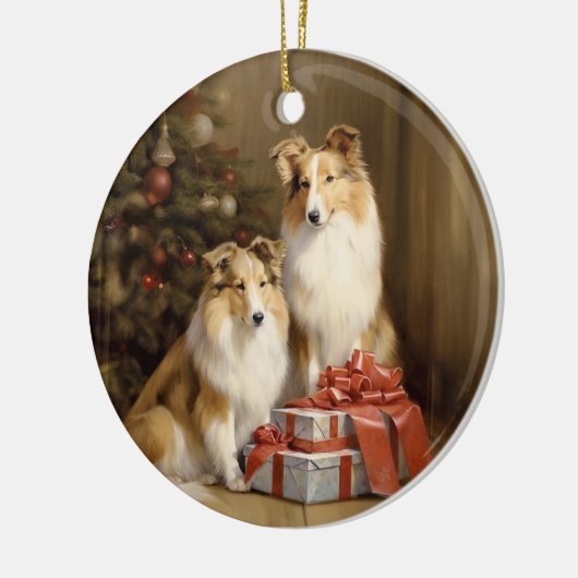  Collie Christmas Keramisch Ornament (Links)