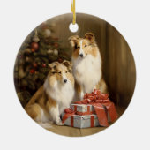 Collie Christmas Keramisch Ornament (Achterkant)