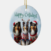 Collie Christmas Ornaments  Keramisch Ornament (Rechts)