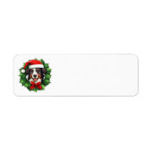 Collie Christmas Wreath Etiket (Voorkant)