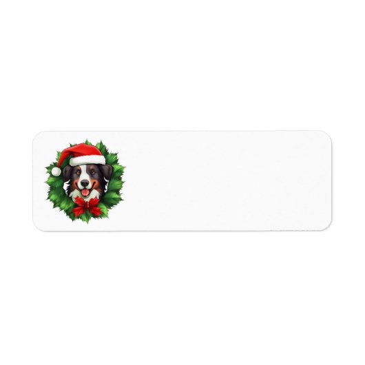 Collie Christmas Wreath Etiket (Voorkant)