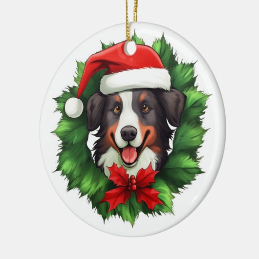 Collie Christmas Wreath Keramisch Ornament (Links)