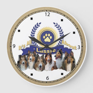 Collie Clock of Lassie Type Dog Grote Klok