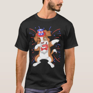 collie dabbing 4 juli t-shirt