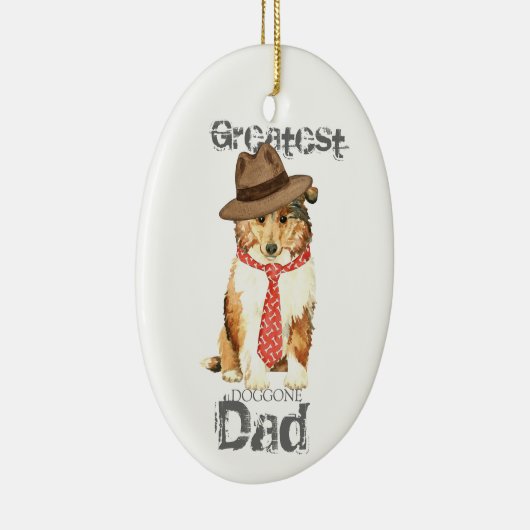 Collie Dad Ceramic Ornament (Rechts)