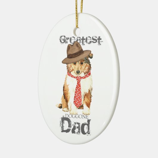Collie Dad Ceramic Ornament (Links)