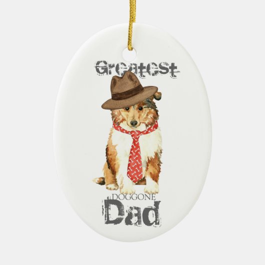 Collie Dad Ceramic Ornament (Voorkant)
