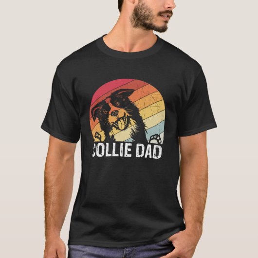 Collie dad collie dogs dad walking collie t-shirt (Voorkant)
