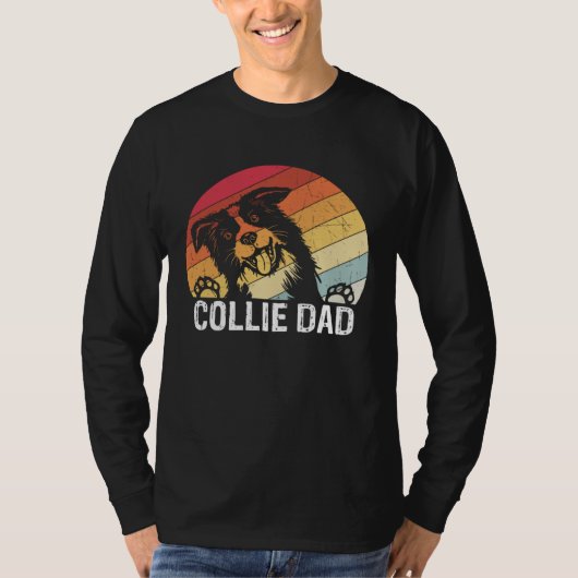 Collie dad collie dogs dad walking collie t-shirt (Voorkant)