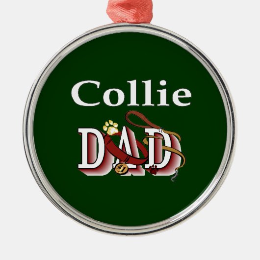 collie dad darks metalen ornament (Voorkant)