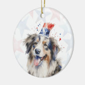 Collie Dog, 4th of july Personalized Keramisch Ornament (Links)