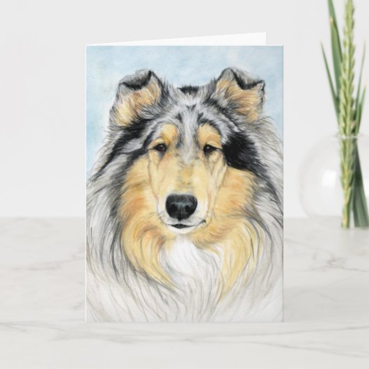"Collie" Dog Art Reproduction Notecard Kaart (Voorkant)