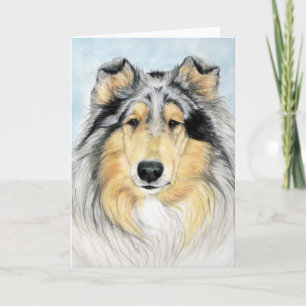 "Collie" Dog Art Reproduction Notecard Kaart