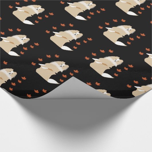 Collie Dog, Autumn Leaves Cadeaupapier (Hoek)