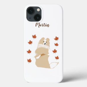 Collie Dog, Autumn Leaves Case-Mate iPhone Case