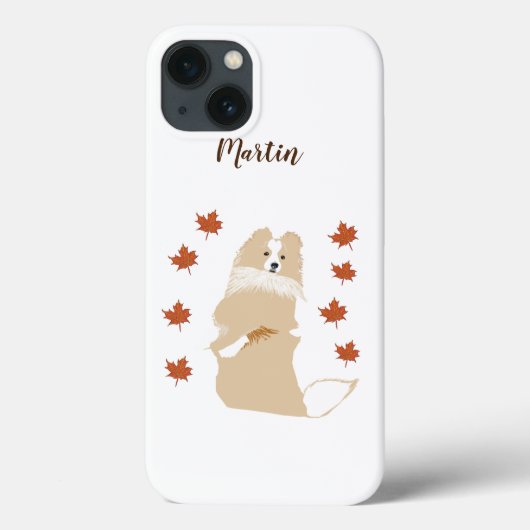 Collie Dog, Autumn Leaves Case-Mate iPhone Case (Achterkant)