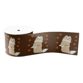 Collie Dog, Autumn Leaves Grosgrain Lint